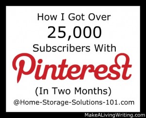 25,000 Blog Subscribers from Pinterest. Makealivingwriting.com