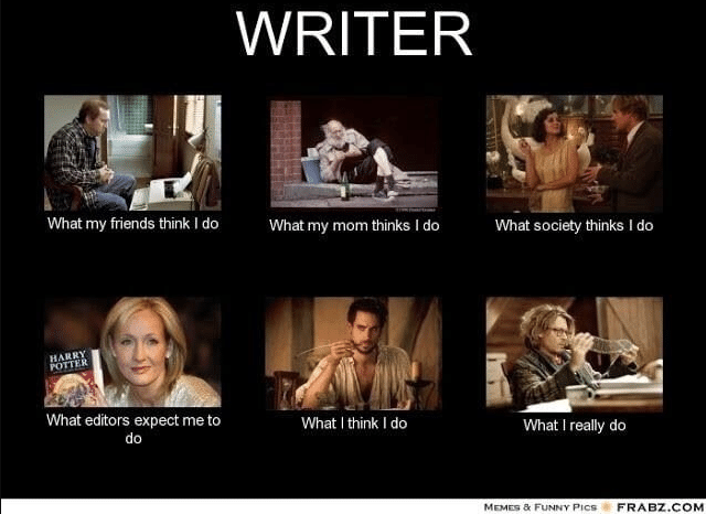 Meme about being a writer
