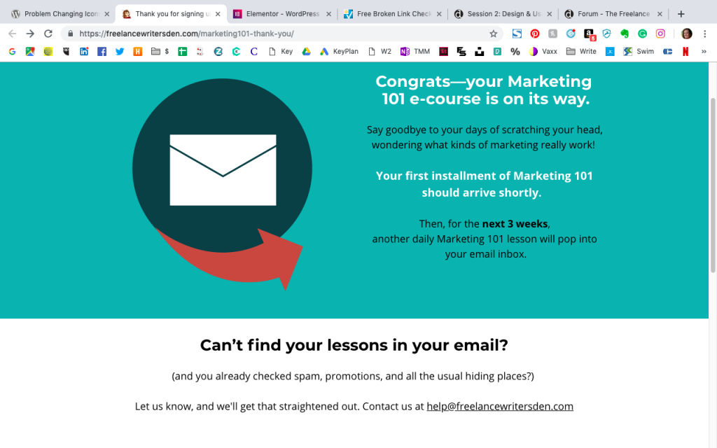 Blog marketing - email instructions