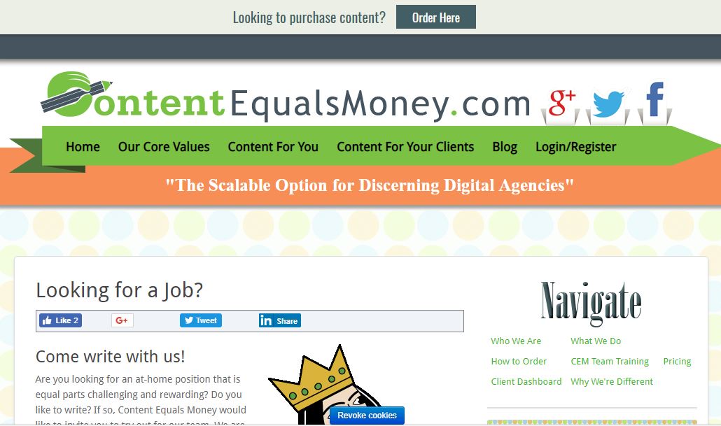 Writing Websites: Content Equals Money