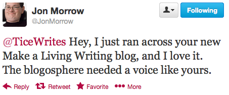 Get paid to blog: Jon Morrow compliment
