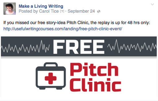 Freelance writers pitch clinic