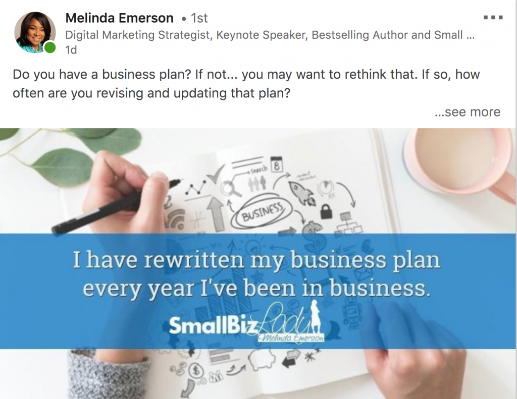LinkedIn influencers - Melinda Emerson post