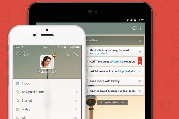 Screenshot of the top half of a phone screen showing an example of the wunderlist app
