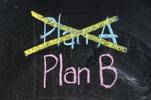 plan b strategy option alternative planning business symbol black board isolated